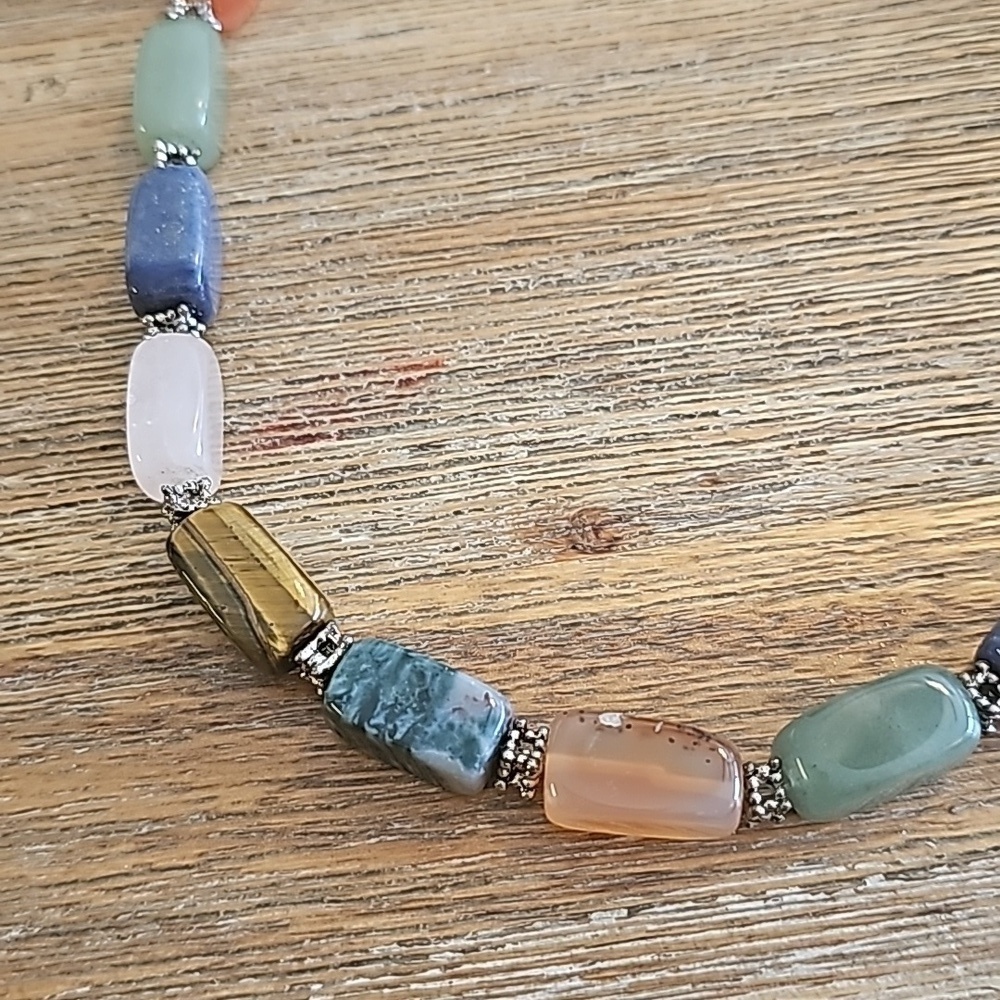 Vintage statement substantial gemstone necklace - Picture 3 of 6